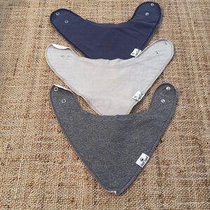 Copper Pearl Bundle Drool Fleece Lined Bibs Gray Blue
